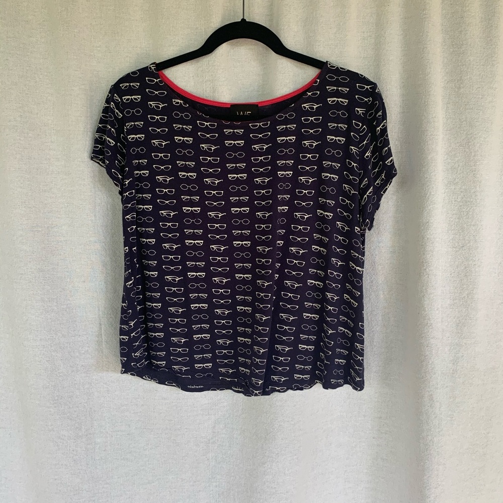 Navy W5 T-Shirt with Sunglasses Pattern